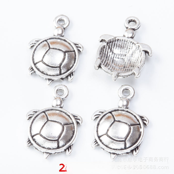 Antique Silver Zinc Alloy Turtle Charm Pendant for DIY Necklace Bracelet Jewelry Making