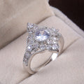 Hollow Floral Pattern Zircon Ring For Women, Gold Color Plated Fashion Jewelry view 3