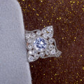 Hollow Floral Pattern Zircon Ring For Women, Gold Color Plated Fashion Jewelry view 2