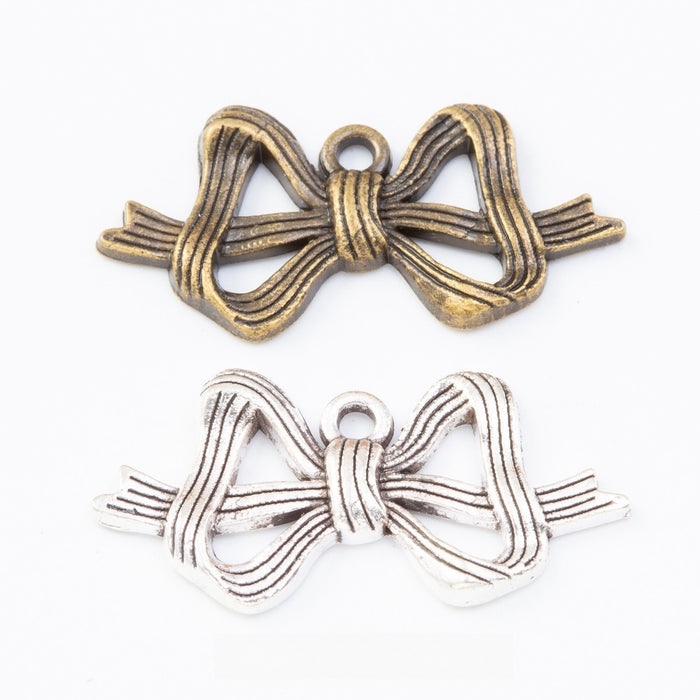 Zinc Alloy Bow Charm Pendant No.288558 for DIY Necklace Bracelet Jewelry Making