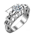 Women's Creative Hollow 3D Geometric Zircon Ring, Fashion Party Jewelry Supply view 5