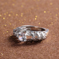 Women's Creative Hollow 3D Geometric Zircon Ring, Fashion Party Jewelry Supply view 4