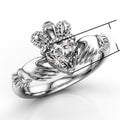 Creative Hollow Crown Ring With Heart Cubic Zirconia, Trendy Fashion Jewelry For Women view 5