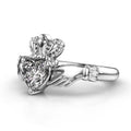 Creative Hollow Crown Ring With Heart Cubic Zirconia, Trendy Fashion Jewelry For Women view 2