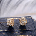 Hip Hop Octagon Full Rhinestone Stud Earrings, Street Style Fashion Jewelry For Men And Women view 3