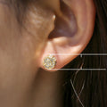Hip Hop Octagon Full Rhinestone Stud Earrings, Street Style Fashion Jewelry For Men And Women view 5