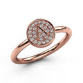 Minimalist Rose Gold Letter A Ring For Women With Micro Paved Cubic Zirconia, Fresh Korean Style view 2