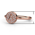 Minimalist Rose Gold Letter A Ring For Women With Micro Paved Cubic Zirconia, Fresh Korean Style view 3