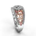 Classic Hollow Round Zircon Diamond Ring For Women Engagement Wedding Party Jewelry view 3