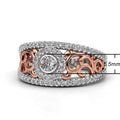 Classic Hollow Round Zircon Diamond Ring For Women Engagement Wedding Party Jewelry view 5