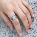 Classic Hollow Round Zircon Diamond Ring For Women Engagement Wedding Party Jewelry view 4