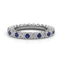 Korean Japanese Style Hollow Carved Blue White Cubic Zirconia Full Stone Ring For Women view 3