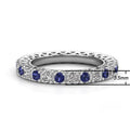 Korean Japanese Style Hollow Carved Blue White Cubic Zirconia Full Stone Ring For Women view 5