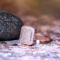 Women's Rose Gold Square Zircon Full Pave Ring, Fashion Micro Inlaid Party Jewelry view 4