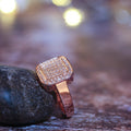 Women's Rose Gold Square Zircon Full Pave Ring, Fashion Micro Inlaid Party Jewelry view 3