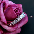 Women's Half Eternity Zircon Claw Setting Ring, European Wedding Party Jewelry Accessory view 4