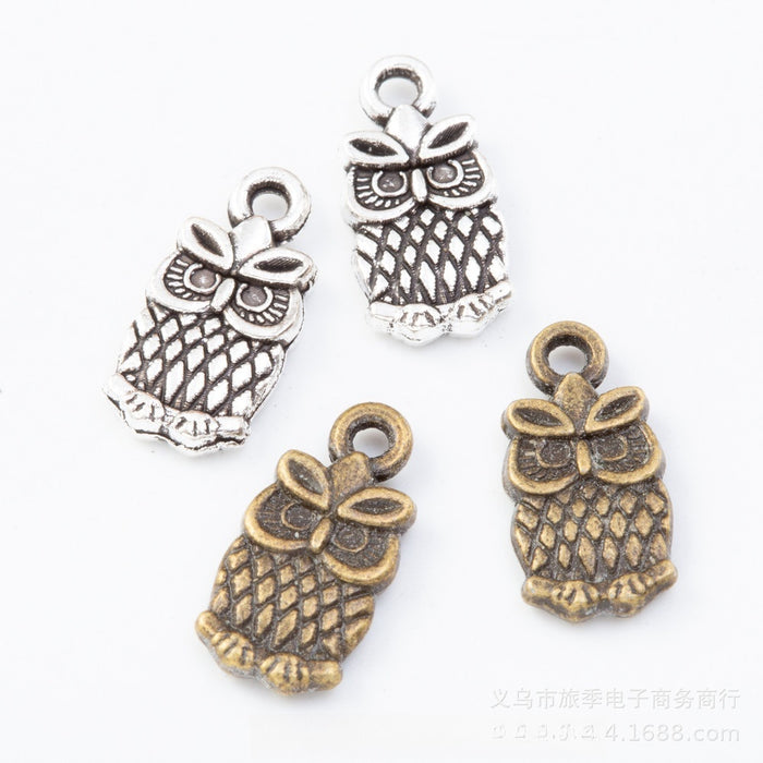 Zinc Alloy Owl Charm Pendant No.813489 for DIY Necklace Bracelet Jewelry Making