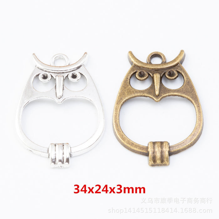 Zinc Alloy Owl Charm Pendant for DIY Necklace Bracelet Jewelry Making
