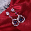 Fashion Long Drop Waterdrop Zircon Stud Earrings For Women Trendy Style Jewelry view 2
