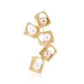 Matte Gold Alloy Pearl Square Brooch Pin For Apparel Decoration view 5