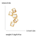 Matte Gold Alloy Pearl Square Brooch Pin For Apparel Decoration view 4