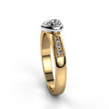 Fashion Simple Two Tone Heart Ring For Women Students, Gold Color Retention Index Finger Jewelry view 2