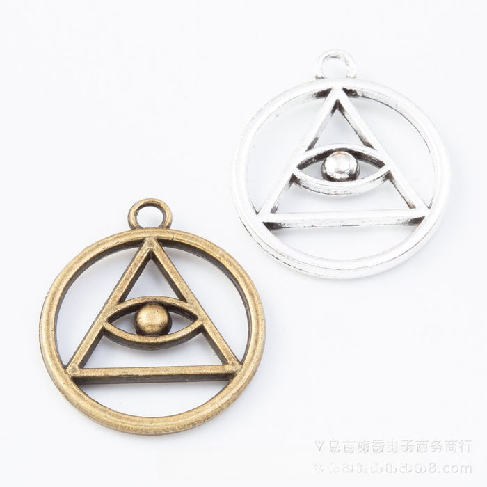 Zinc Alloy Eye Triangle Charm Pendant for DIY Necklace Bracelet Jewelry Making