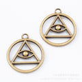 Zinc Alloy Eye Triangle Charm Pendant for DIY Necklace Bracelet Jewelry Making view 3
