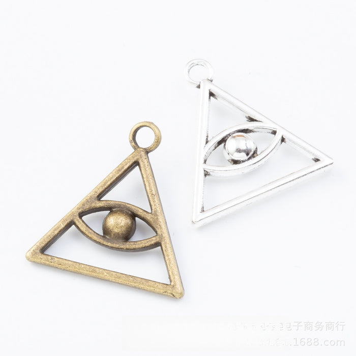 DIY Jewelry Accessory Vintage Zinc Alloy Triangle Eye Pendant Charm For Bracelet Necklace