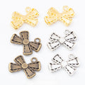 DIY Jewelry Accessory Vintage Zinc Alloy Bowknot Pendant Charm For Necklace Bracelet Making view 1