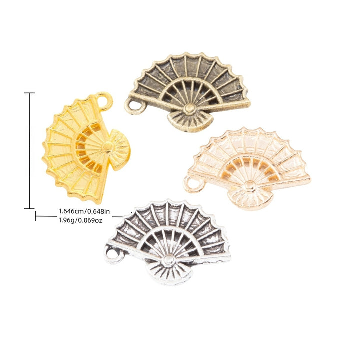 Zinc Alloy Fan Charm Pendant No.919612 for DIY Necklace Bracelet Jewelry Making