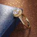 Vintage Hollow Women Engagement Ring With Large Cubic Zirconia, Elegant Proposal Wedding Jewelry view 3