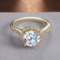 Vintage Hollow Women Engagement Ring With Large Cubic Zirconia, Elegant Proposal Wedding Jewelry view 4