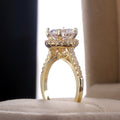 Vintage Hollow Women Engagement Ring With Large Cubic Zirconia, Elegant Proposal Wedding Jewelry view 2