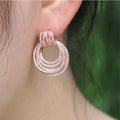Luxury Multi Layer Circle Hoop Earrings For Women, Trendy Statement Round Ear Jewelry view 6