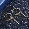 Korean Simple Metal Hoop Earrings For Women Fashion Show Versatile Ear Jewelry view 3