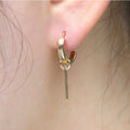 Korean Simple Metal Hoop Earrings For Women Fashion Show Versatile Ear Jewelry view 4