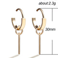 Korean Simple Metal Hoop Earrings For Women Fashion Show Versatile Ear Jewelry view 5