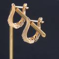 Vintage U Shaped Gold Plated Copper Earrings With Zircon Drop Design For Women view 2