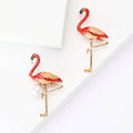 Alloy Enamel Flamingo Brooch Pin For Cardigan And Suit Decoration view 1