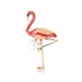 Alloy Enamel Flamingo Brooch Pin For Cardigan And Suit Decoration view 5