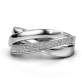 Fashion Cross Wave Zircon Inlaid Ring For Women Party Finger Jewelry view 2