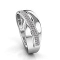 Fashion Cross Wave Zircon Inlaid Ring For Women Party Finger Jewelry view 3