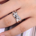 Fashion Cross Wave Zircon Inlaid Ring For Women Party Finger Jewelry view 4