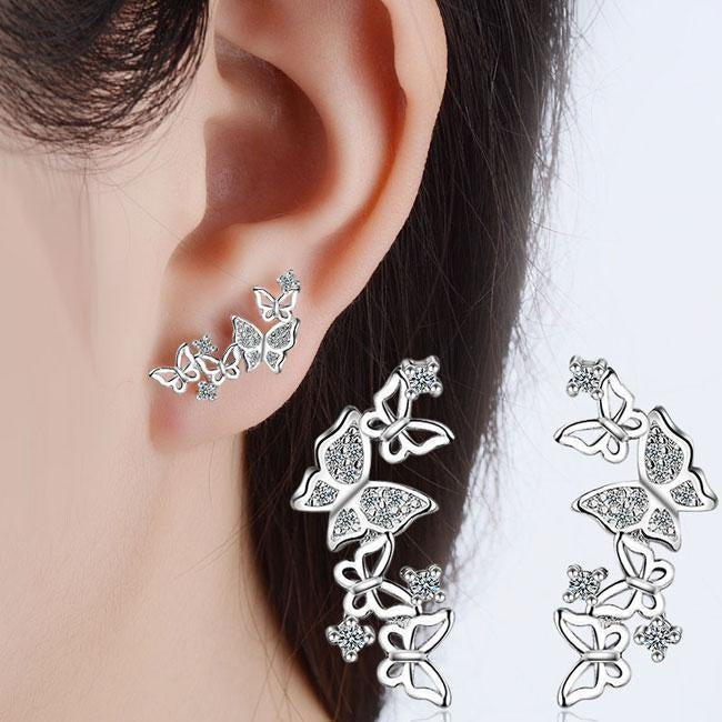 Fresh Campus Style Butterfly Stud Earrings For Women Fashion Trend Ear Jewelry