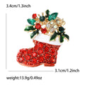 Alloy Enamel Rhinestone Santa Shoe Brooch For Holiday Gifts view 5