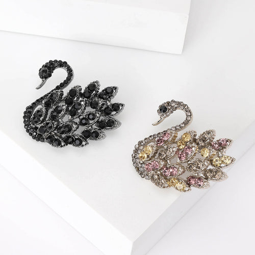 Alloy Colorful Swan Brooch For Fresh Fashion Apparel Accessories