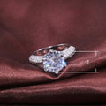 Luxury European Style Prong Set Women's Wedding Ring, Trendy Cubic Zirconia Finger Jewelry view 5
