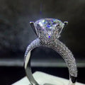 Luxury European Style Prong Set Women's Wedding Ring, Trendy Cubic Zirconia Finger Jewelry view 2