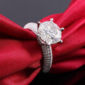 Luxury European Style Prong Set Women's Wedding Ring, Trendy Cubic Zirconia Finger Jewelry view 3